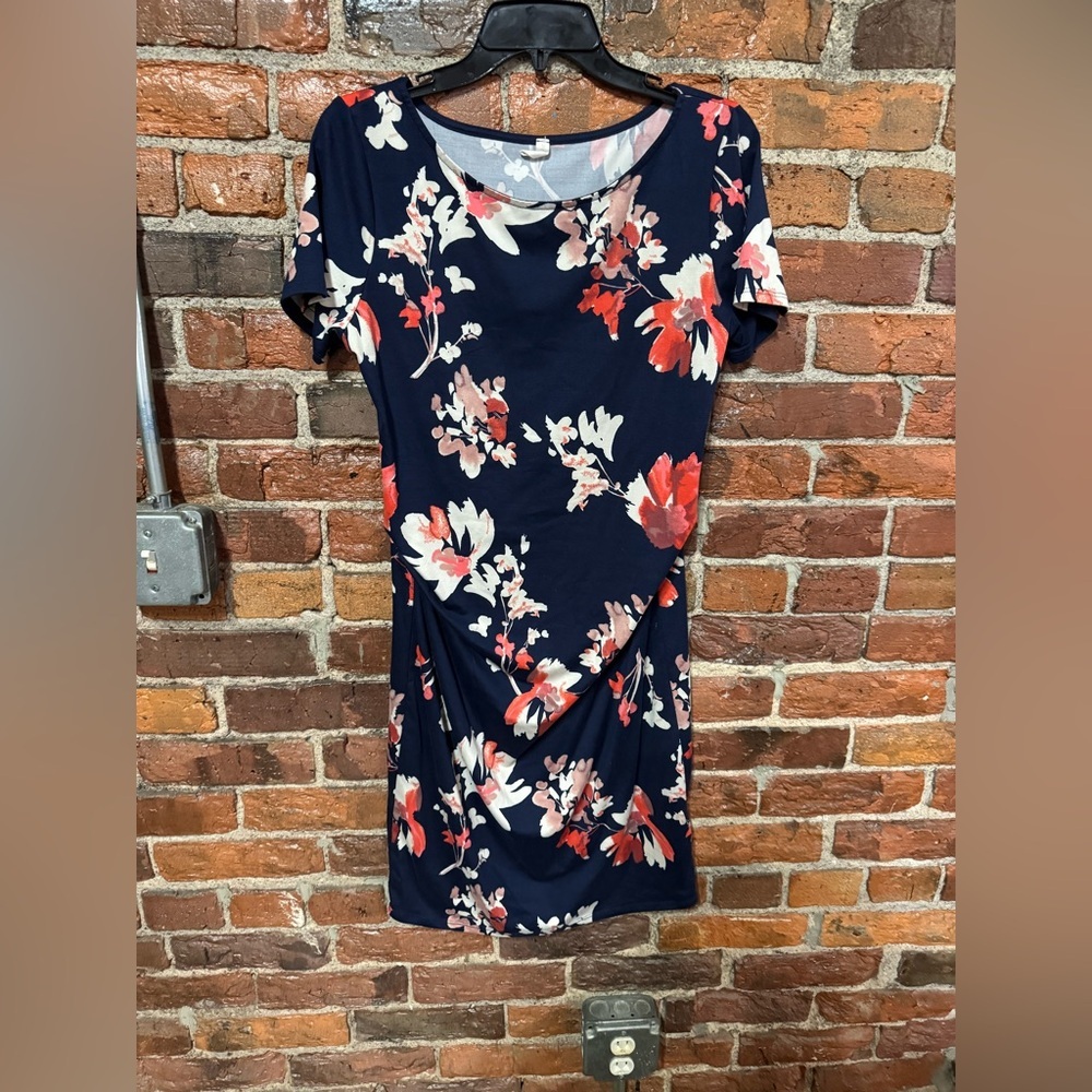 Pinkblush Navy Floral Dress Maternity Dress size Small